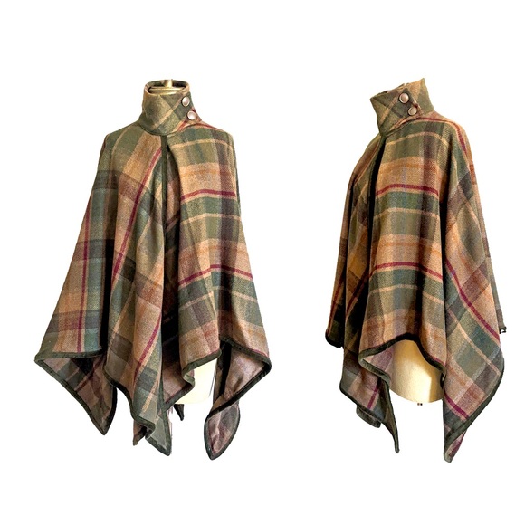 Ralph Lauren Chap’s plaid sweater poncho - Picture 2 of 5